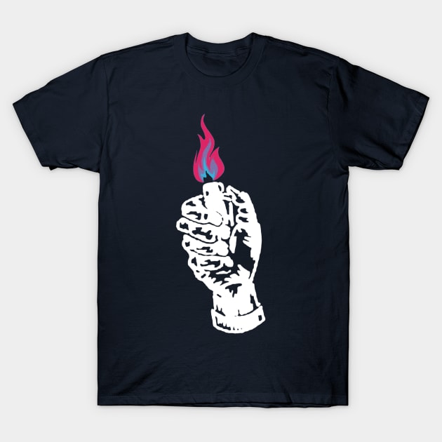 Fire in The Hand T-Shirt by CharlieCreator